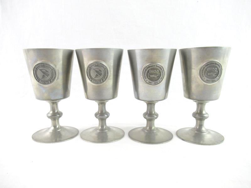 4 Woodbury Pewterers Pewter Goblets International Helicopter Operators Committee