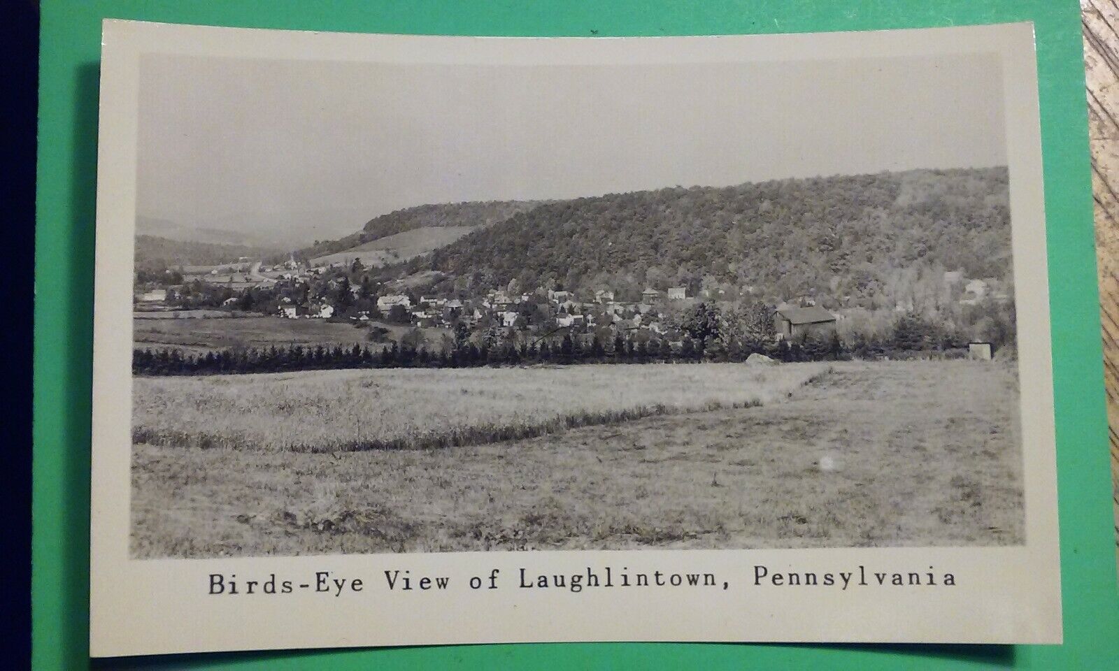 1947 RPPC Laughlintown PA Birds-Eye View Real Photo Post Card unused 150th Annvs