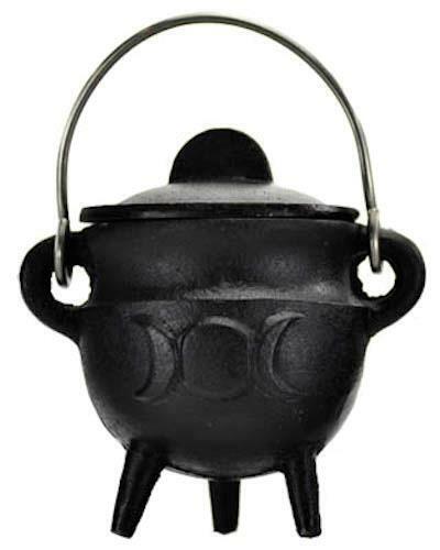 Small Triple Moon Pot-Belly Lidded Cauldron