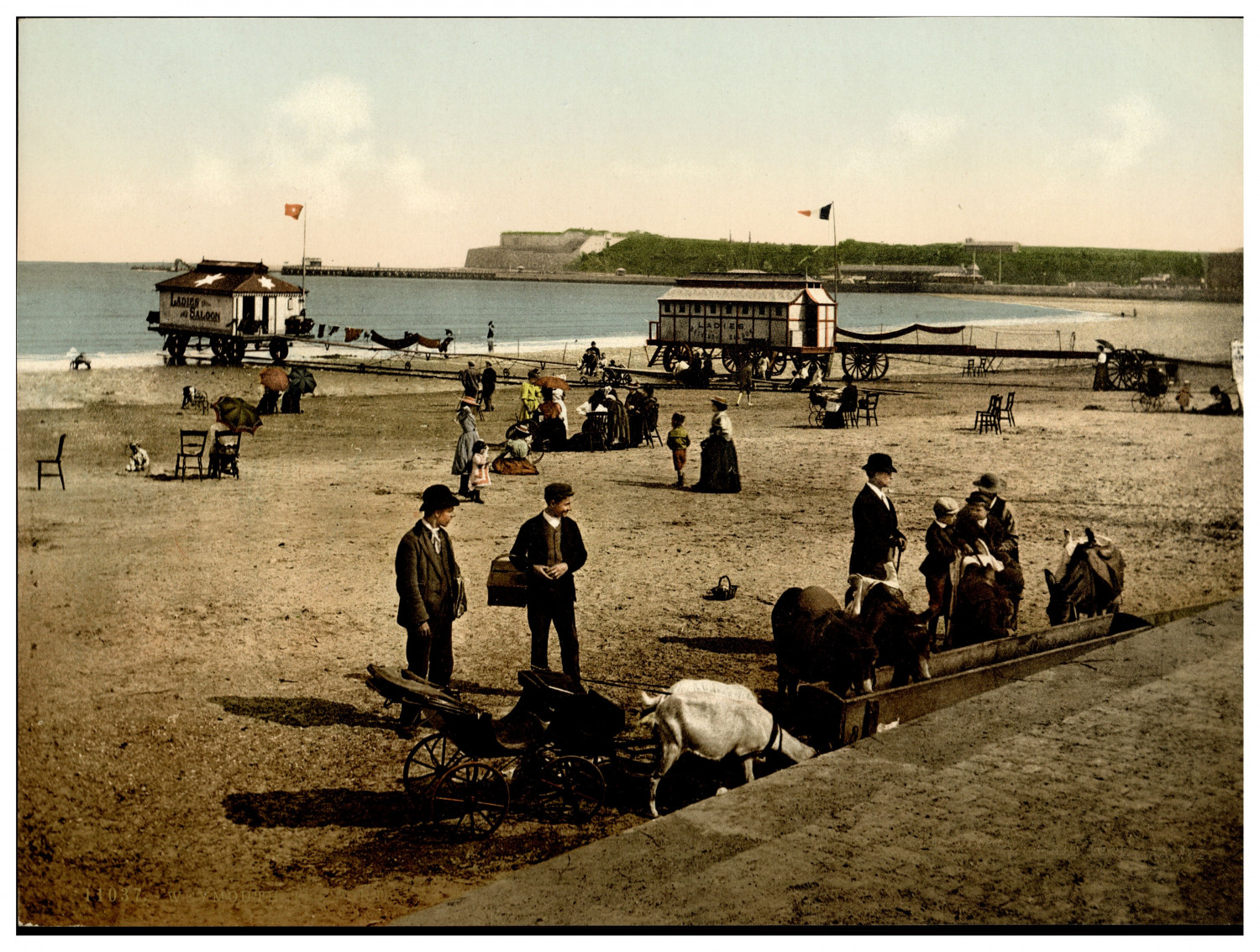 England. Weymouth. The Fort. Vintage photochrome by P.Z, photochrome Zurich p