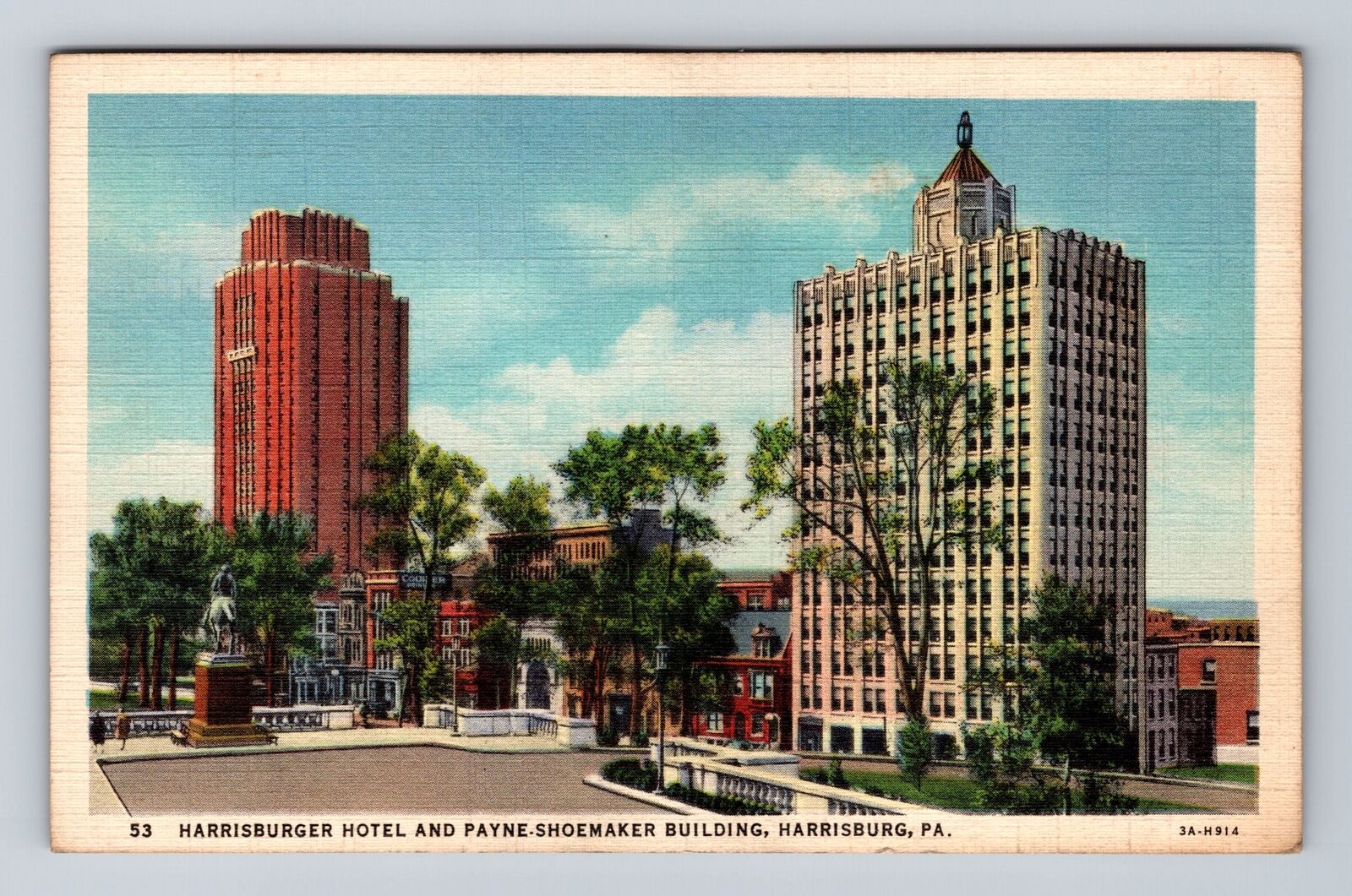 Harrisburg PA-Pennsylvania, Harrisburger Hotel, Souvenir, Vintage Postcard