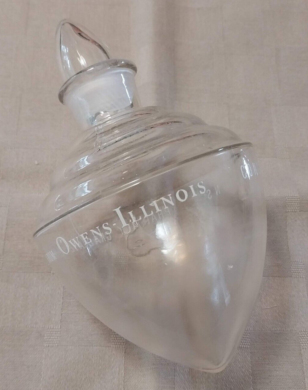 Vintage Glass Rx Apothecary Vessel. Owens Illinois. Pharmacy Graduation 1958