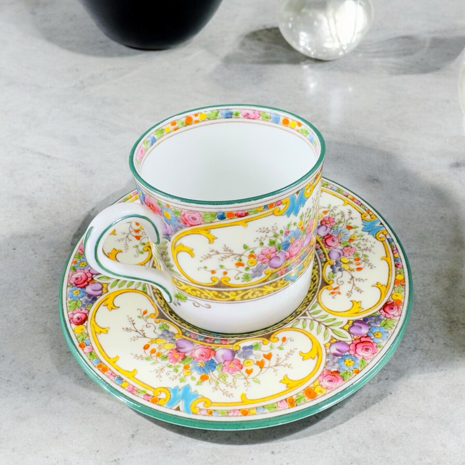 Wedgewood St Austell Demitasse Cup & Saucer Set Porcelain Vintage Made England