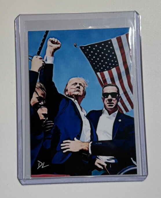 Donald Trump Limited Edition Artist Signed “Assassination Attempt” Card 6/10