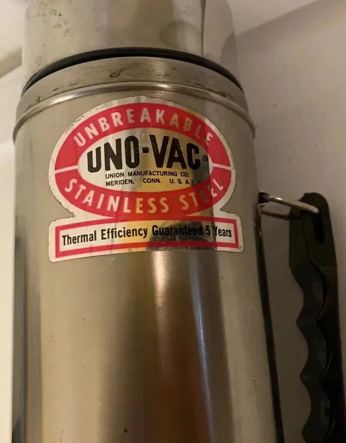 Vintage UNO-VAC Thermos Stainless Steel Vacuum Bottle 1 QT