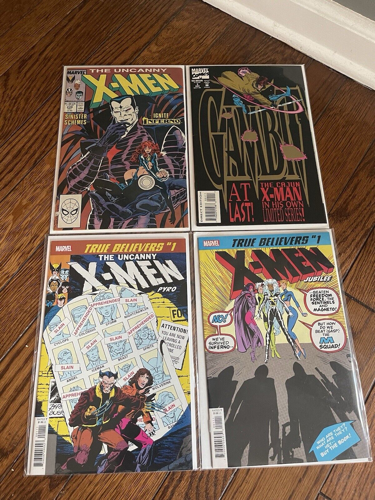 X-Men Related Comic Book Lot.  Uncanny X-Men #239, Gambit #1, True Believers #1