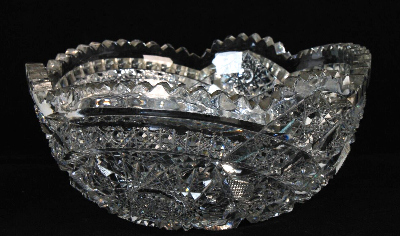 Antique American brilliant Cut Crystal Bowl Early 1900\'s