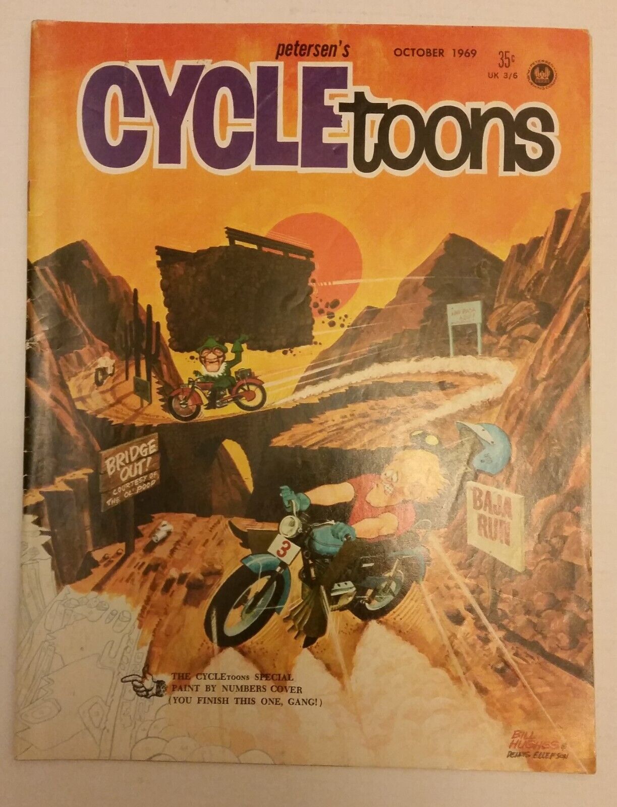 Vintage Cycletoons Oct 1969 VG to Like New cond. Bill Hughes cover art.