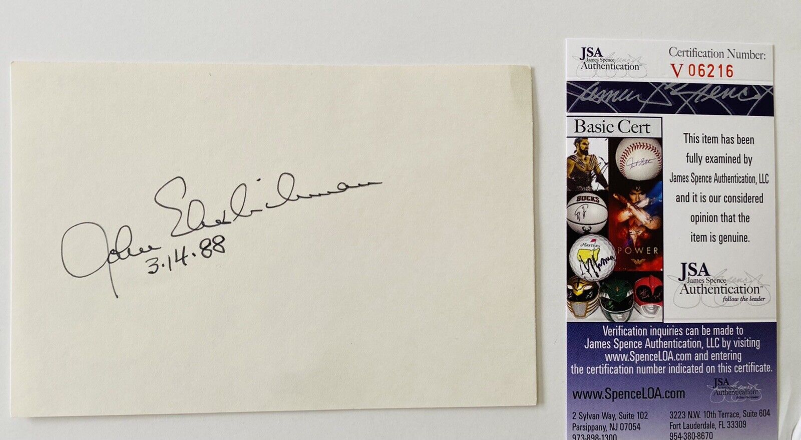 John Ehrlichman Signed Autographed 4x6 Card JSA Certified Watergate