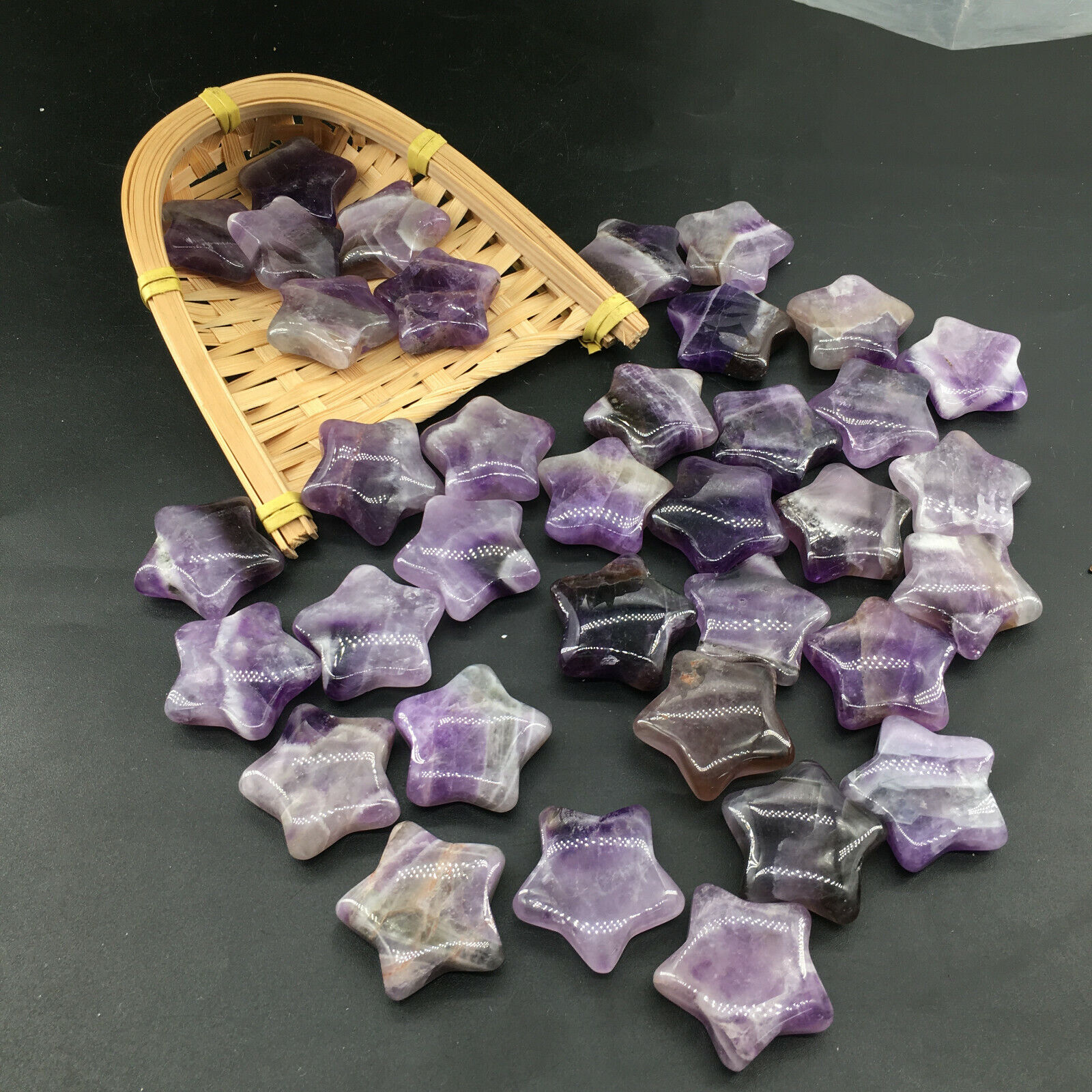 100pc Natural Dreamy purple Quartz Crystal pentagramCrystal Reiki Healing 