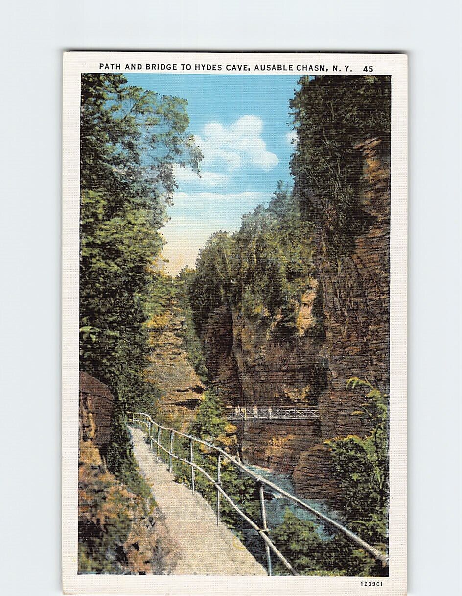 Postcard Path and Bridge to Hydes Cave Ausable Chasm New York USA