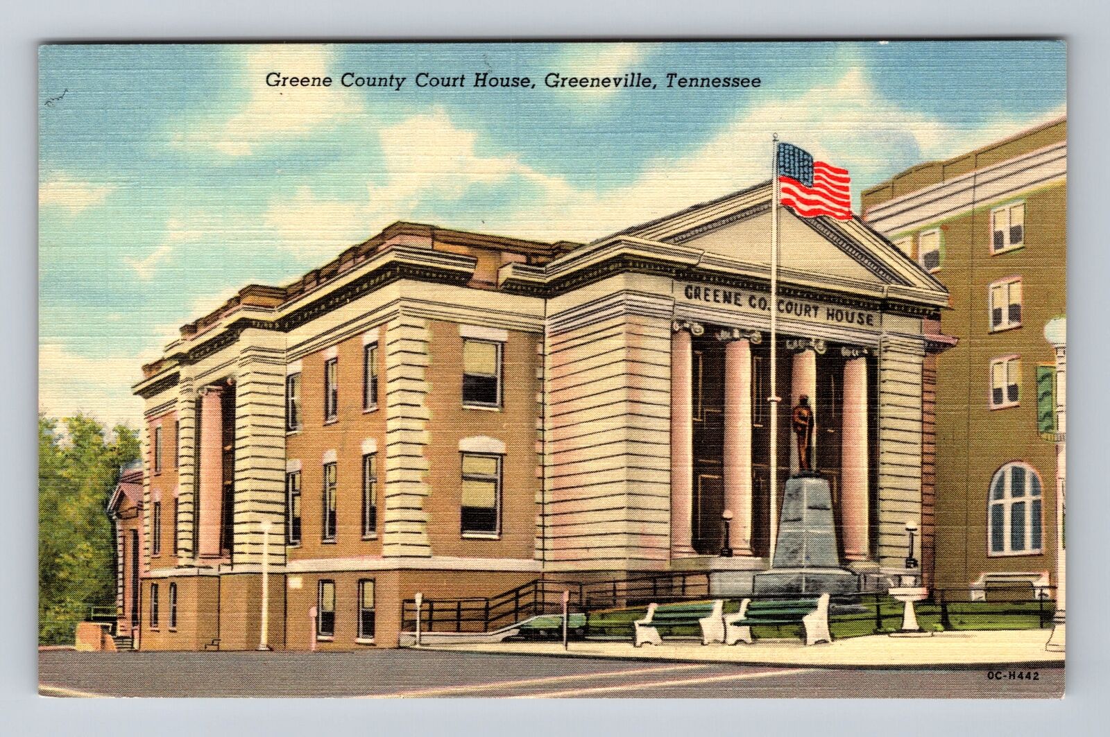 Greeneville TN-Tennessee, Greene County Court House, Antique Vintage Postcard
