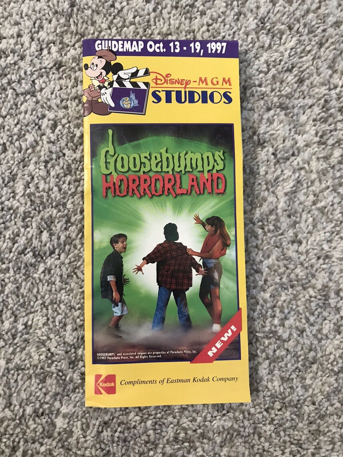 Vtg 1997 Goosebumps WDW Disney-MGM Studios Theme Park Guide Map Horrorland RARE