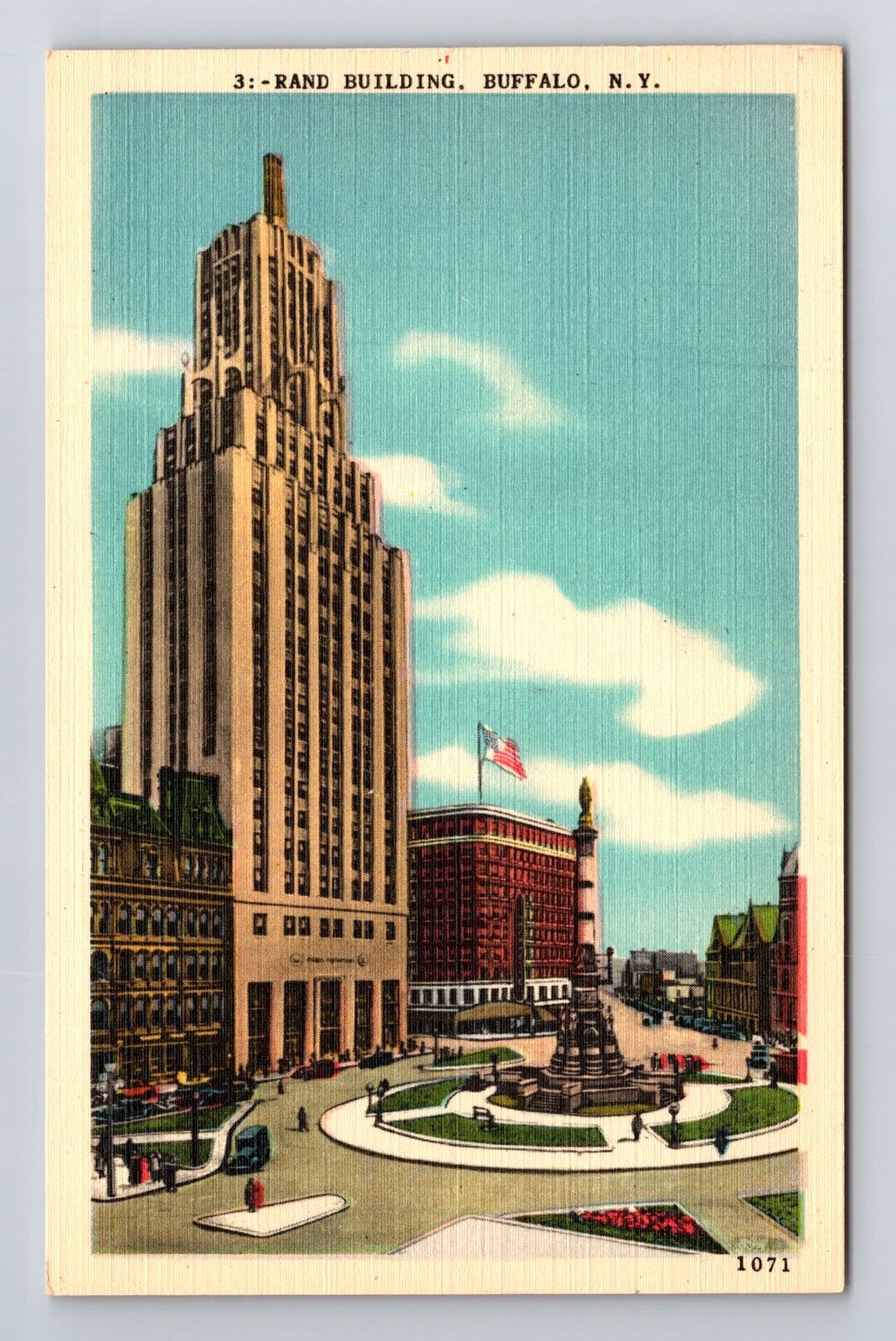 Buffalo NY-New York, Panoramic View Rand Building, Antique Vintage Postcard