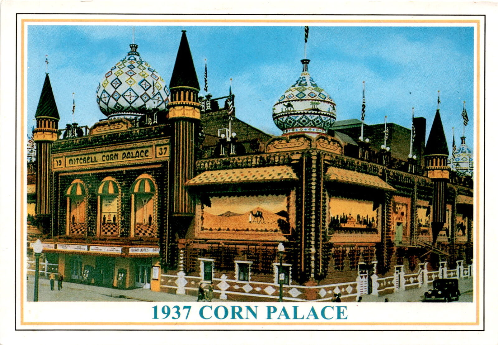 1937 Corn Palace in South Dakota Postcard