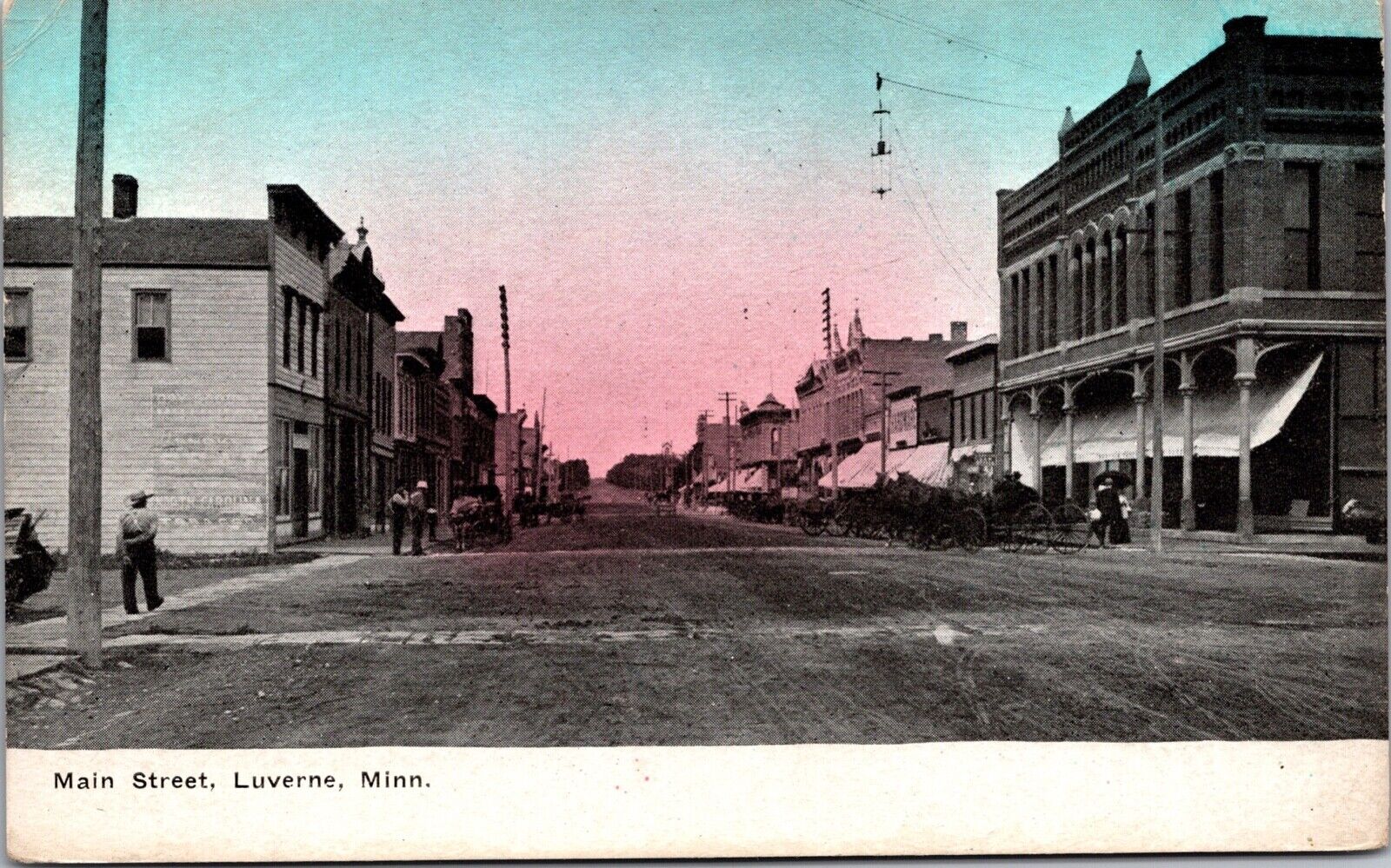 Postcard Main Street in Luverne, Minnesota~135097