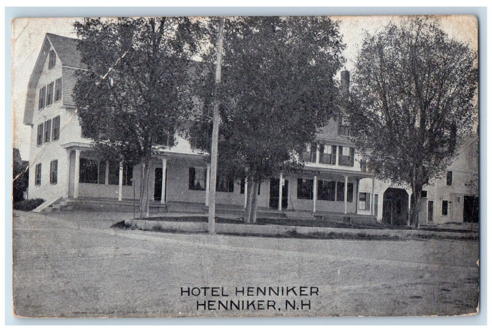 1910 Hotel Henniker Exterior Roadside Henniker New Hampshire NH Vintage Postcard