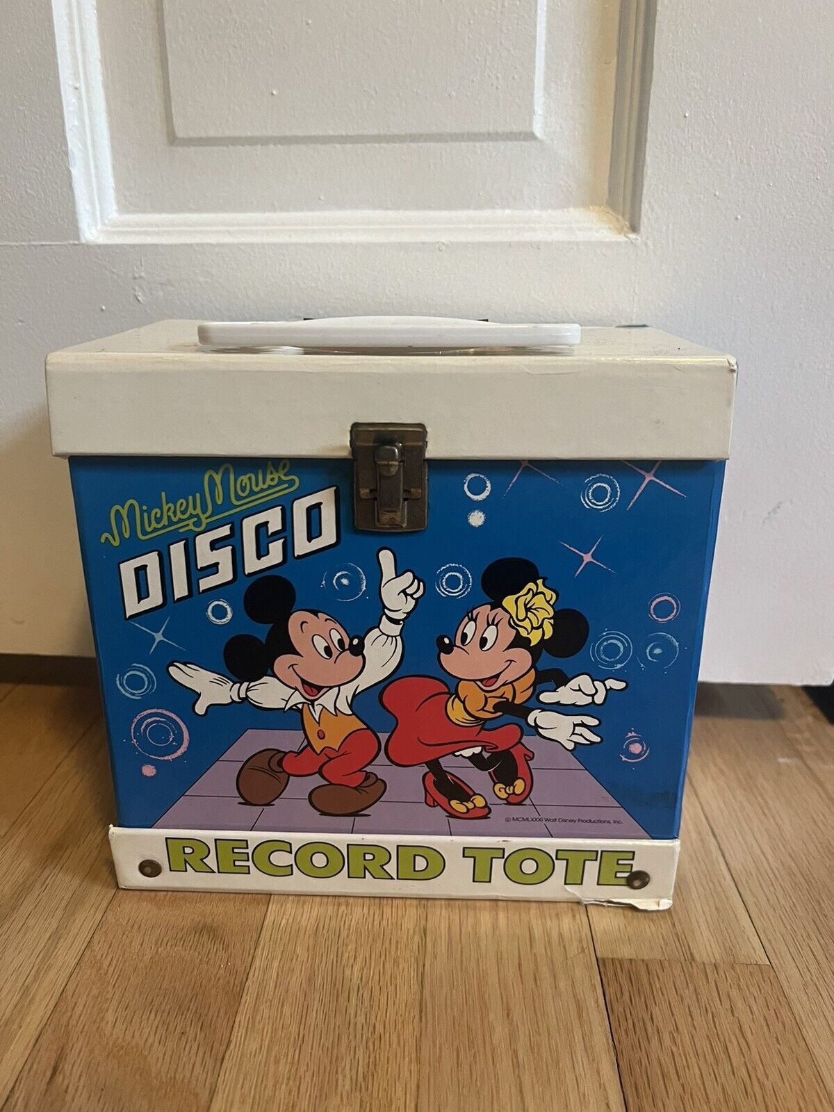 Huge VTG 33 RPM 21 Vinyl Record Lot In Mickey Mouse Disco Record Tote Barbie Etc