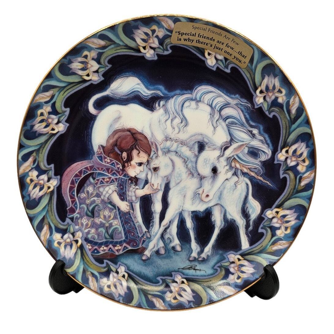 Vintage 1990 Reco Guardians of the Kingdom Unicorn Plate Special Friends Are Few