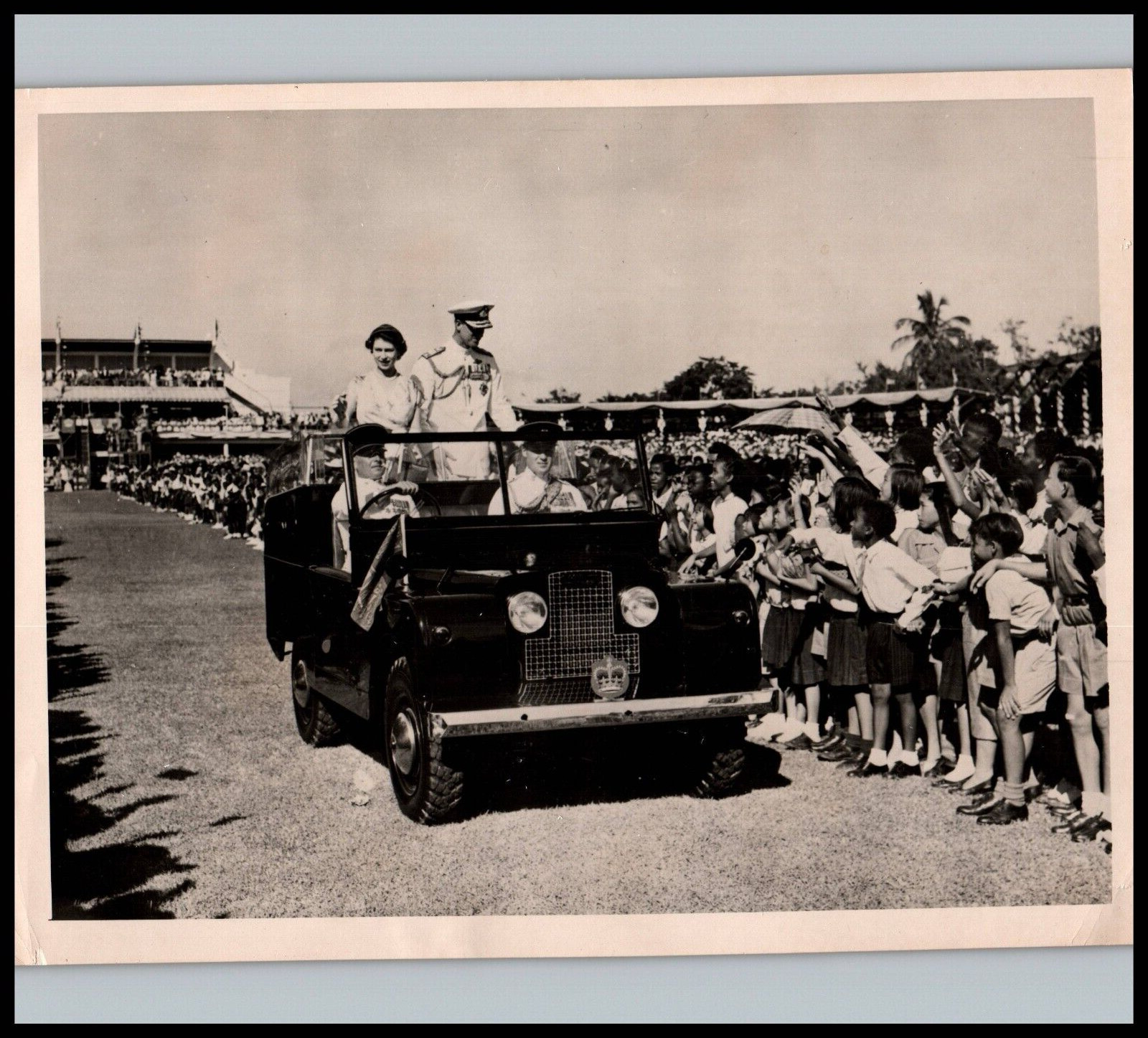 1953 PRESS QUEEN ELIZABETH II DUKE EDINBURGH IN JAMAICA PORTRAIT ORIG PHOTO 200