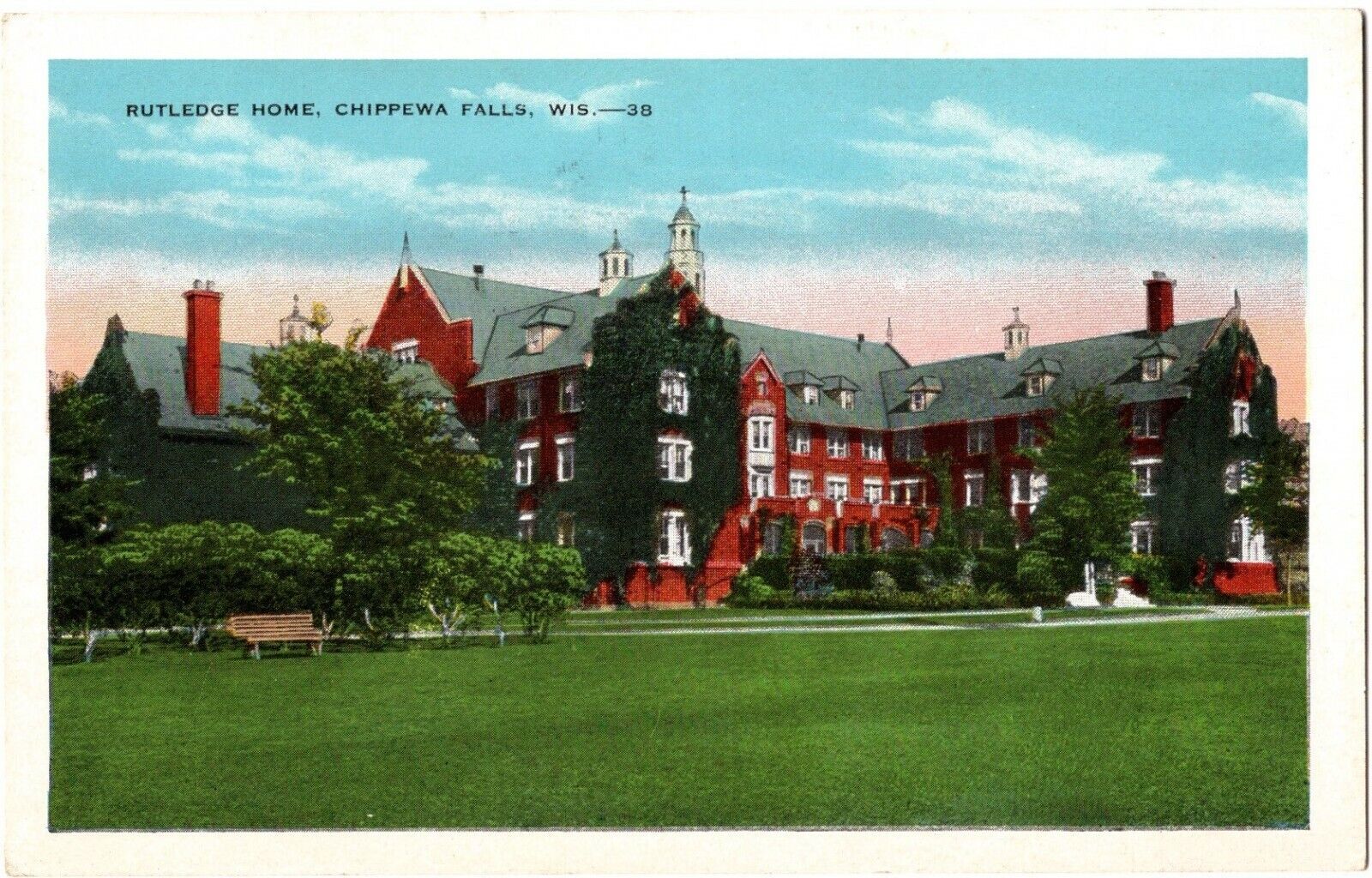 Rutledge Home, Chippewa Falls, Wisconsin - Vintage Postcard 