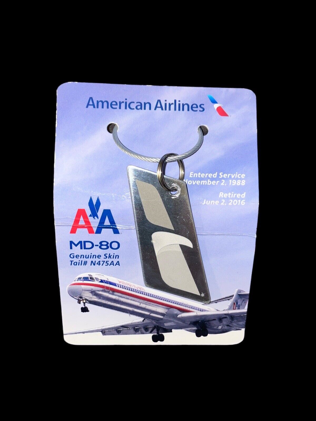 Plane Tags American Airlines MD-80 Tail Skin #N475AA 1988-2016