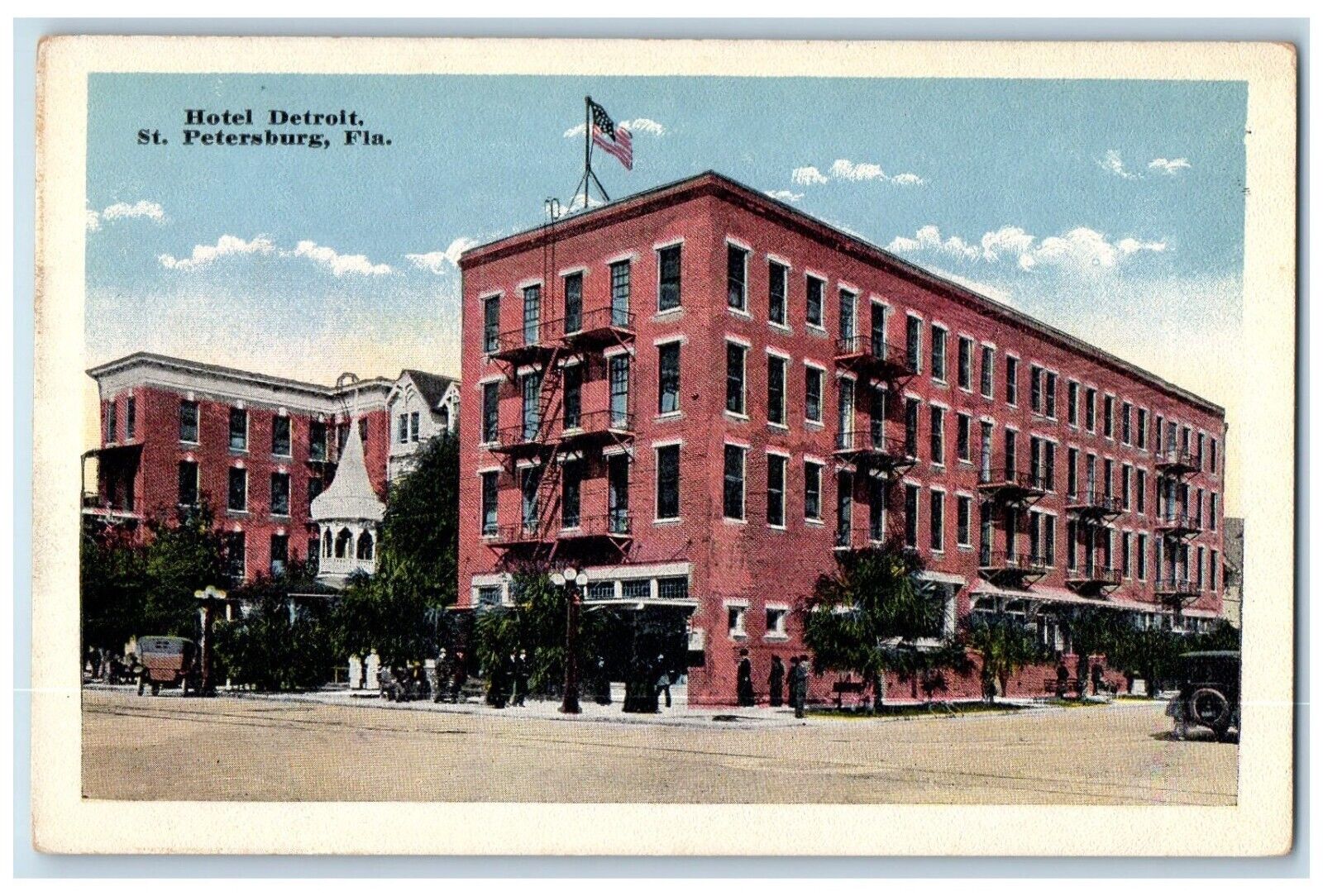 c1910's Hotel Detroit Building St. Petersburg Florida FL Antique Postcard