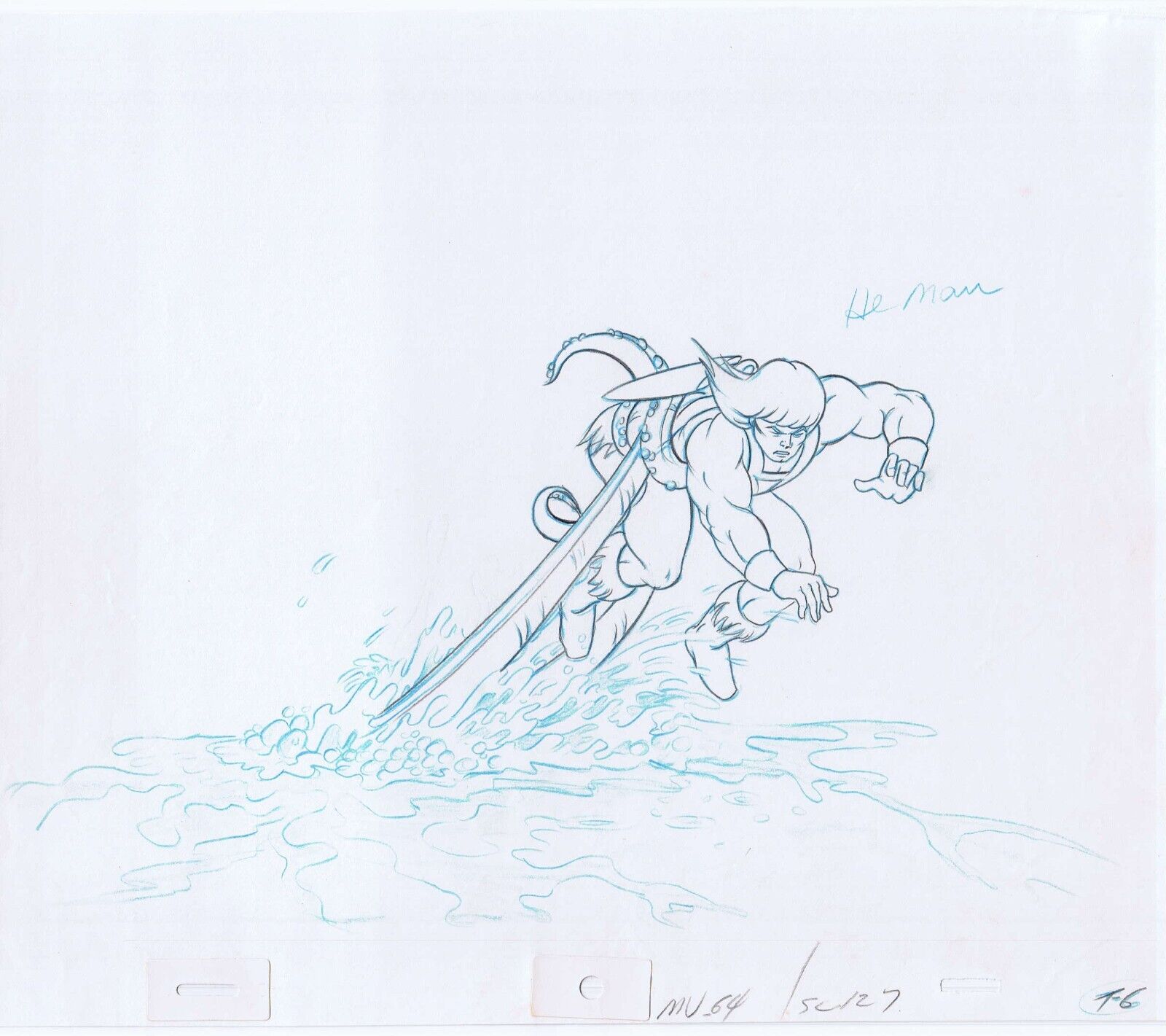 He-Man MOTU 1983 Original Art w/COA Animation Production Pencils 127 T-6