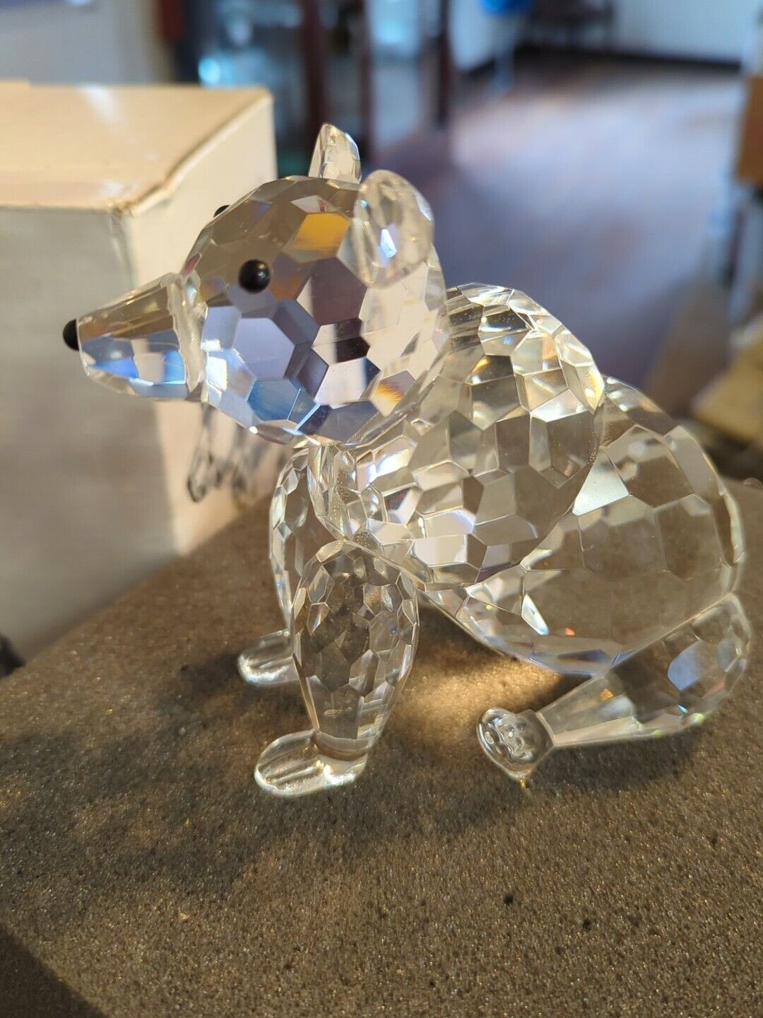 Large Shannon Crystal By Godinger Bear Crystal Sculpture Gorgeous Original Box