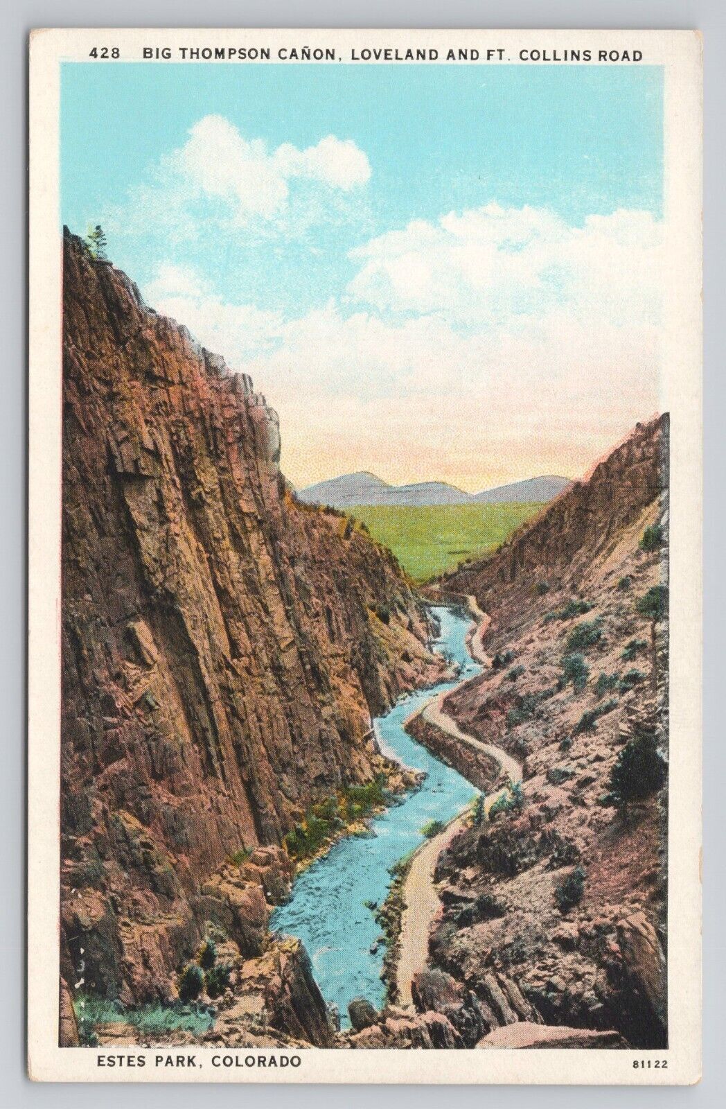 Postcard Big Thompson Cañon Loveland And Fort Collins Road Estes Park Colorado