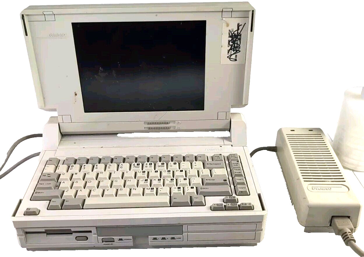 VTG Compaq SLT/286 Computer Model 2680 1988 Laptop removable keyboard, For Parts