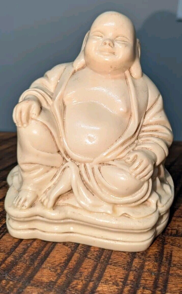 Vtg Chinese Laughing Buddha Ivory 1970s 1980s 