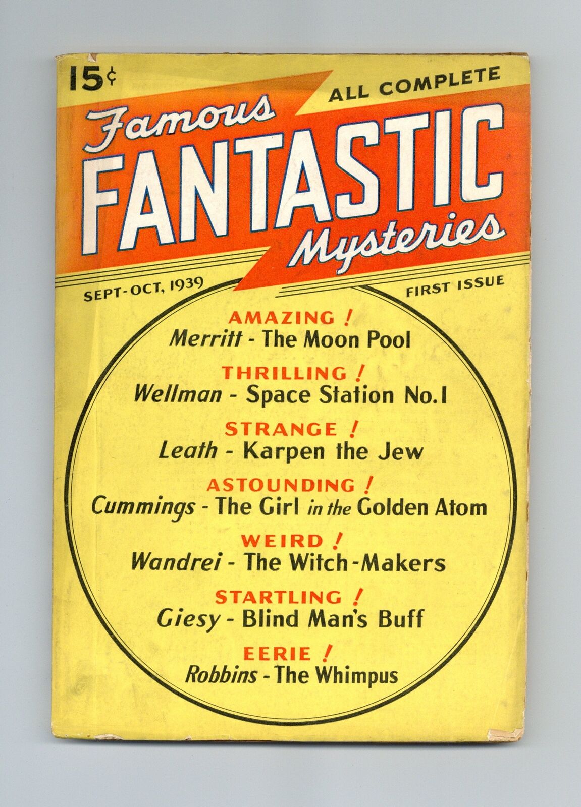 Famous Fantastic Mysteries Pulp Sep 1939 Vol. 1 #1 GD/VG 3.0 TRIMMED