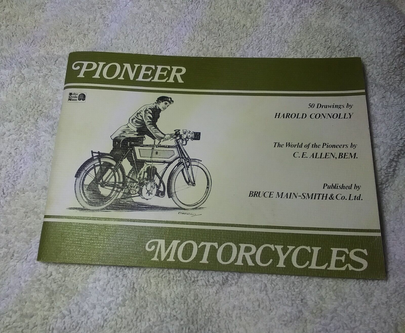 Vintage 1974 Pioneer Motorcycles 50 Drawings By Harold Connolly Paperback Book