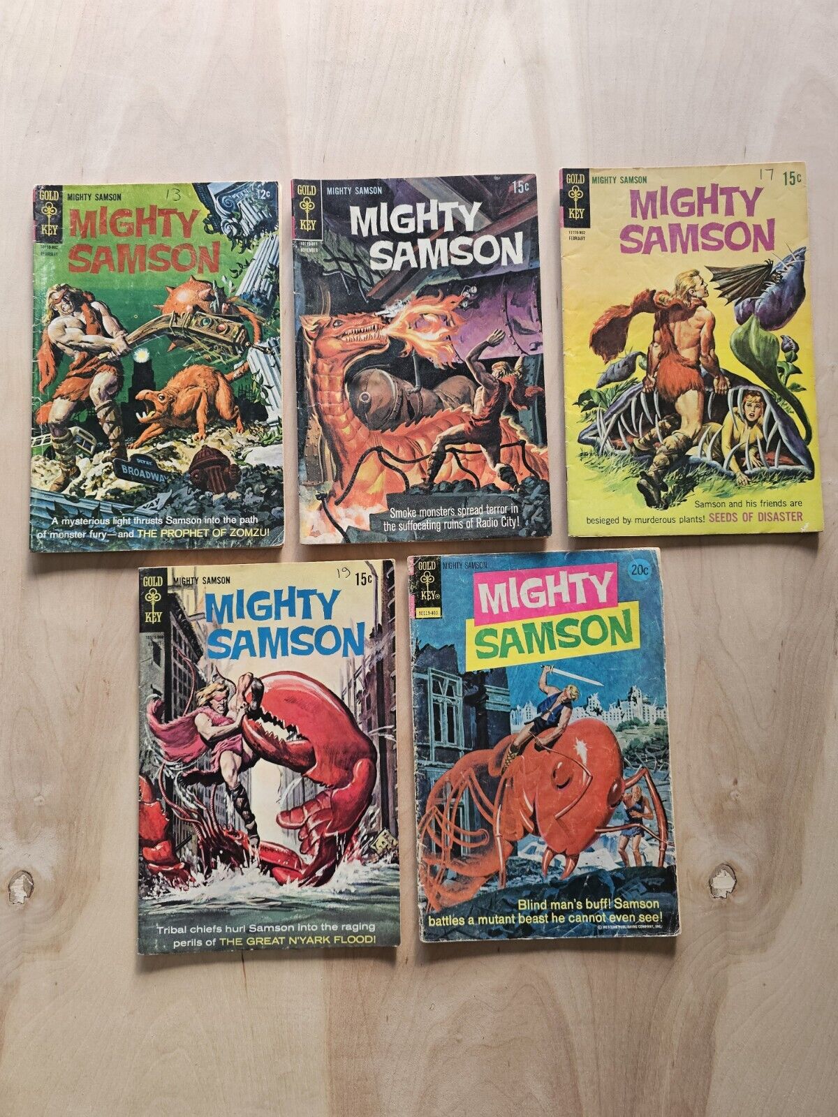 Vintage Mighty Samson Comic Lot 5 Comics