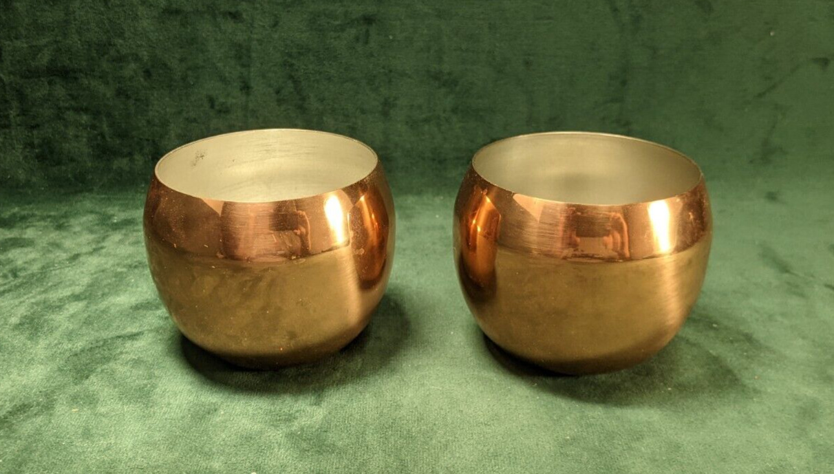 Vintage Coppercraft Guild Small Copper Cup 3''Tall Taunton, Mass. USA Set of 2
