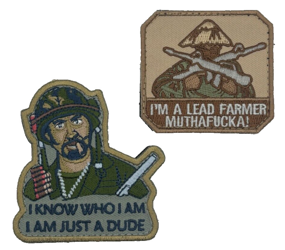 Funny 2 Piece Im a Lead Farmer, Im Just a Dude Hook Backing Embroidered Patches