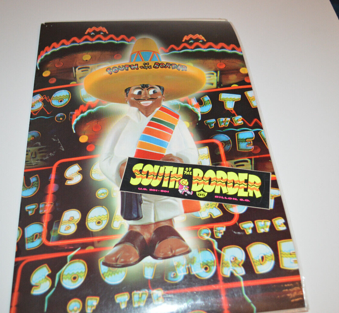 SOUTH OF THE BORDER MENU/STICKER- LATE 1980\'S