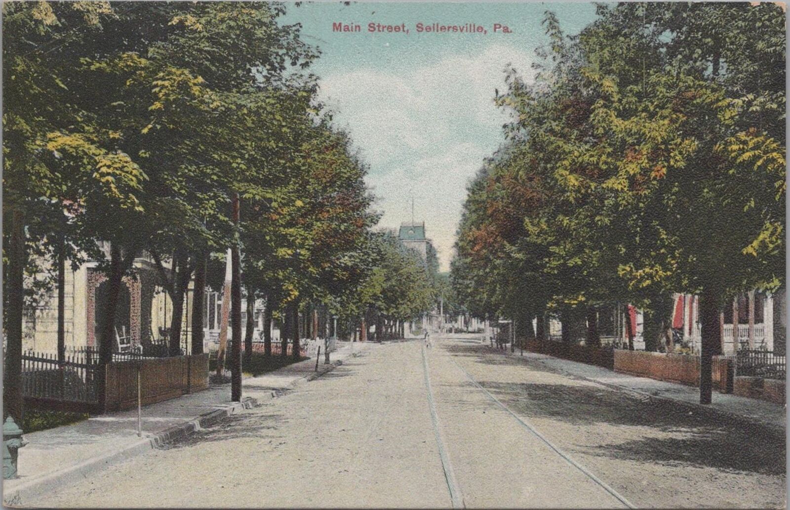 Postcard Main Street Sellersville PA 