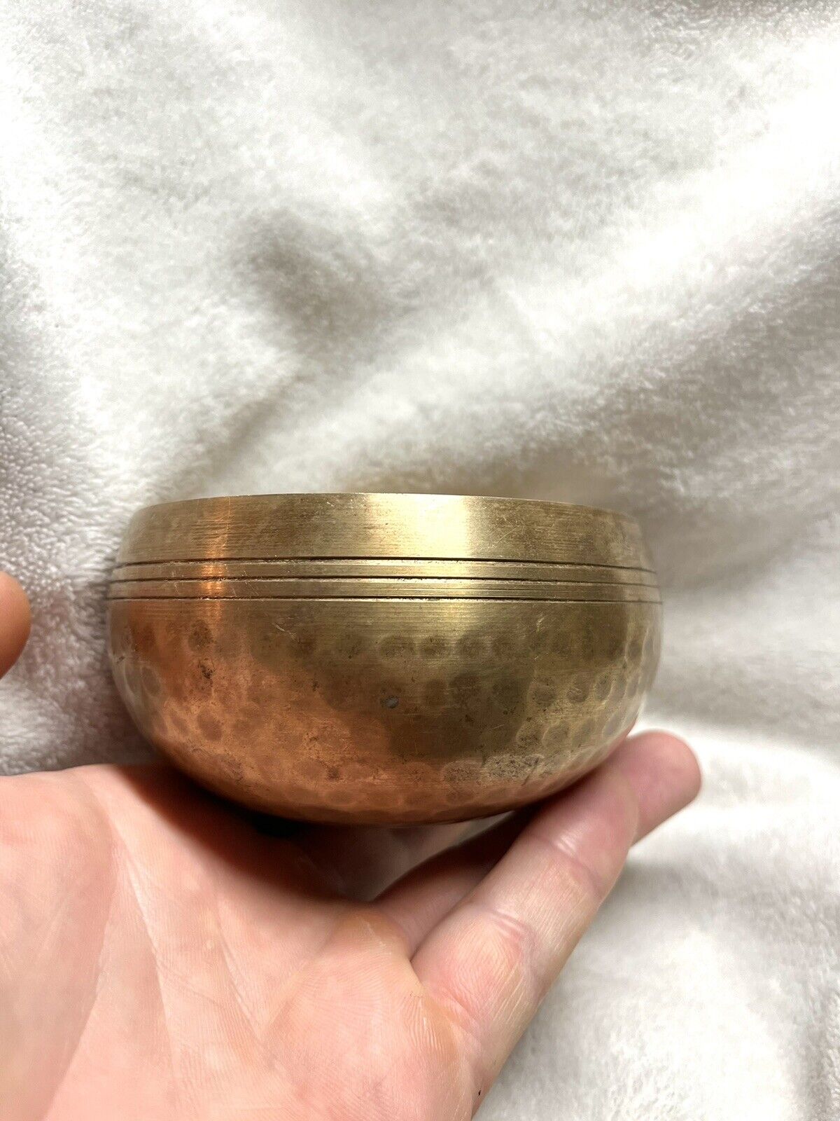 Vintage Hand Hammered Carved Tibetan Singing Bowl