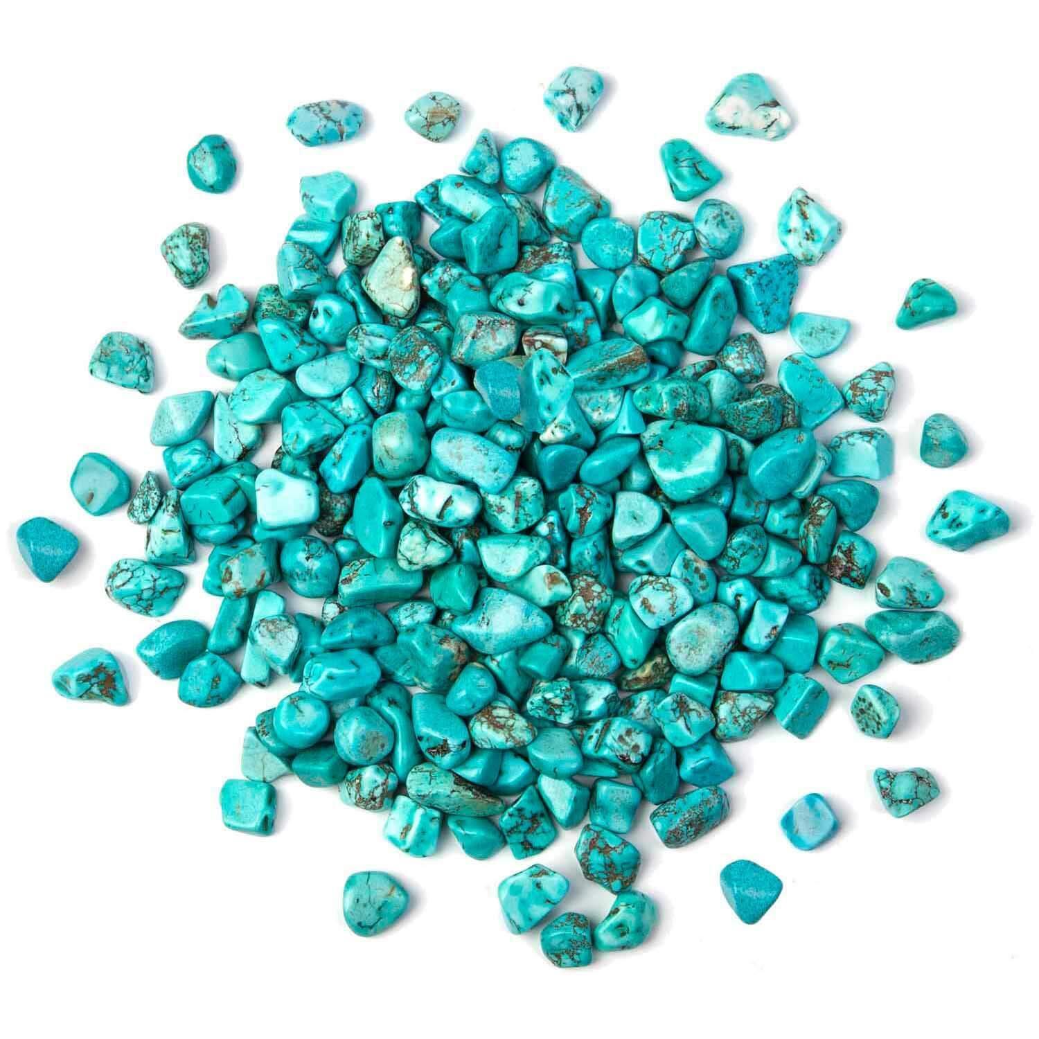1LB Turquoise Small Tumbled Chips Crushed Stone Bulk Crystal Healing Decor