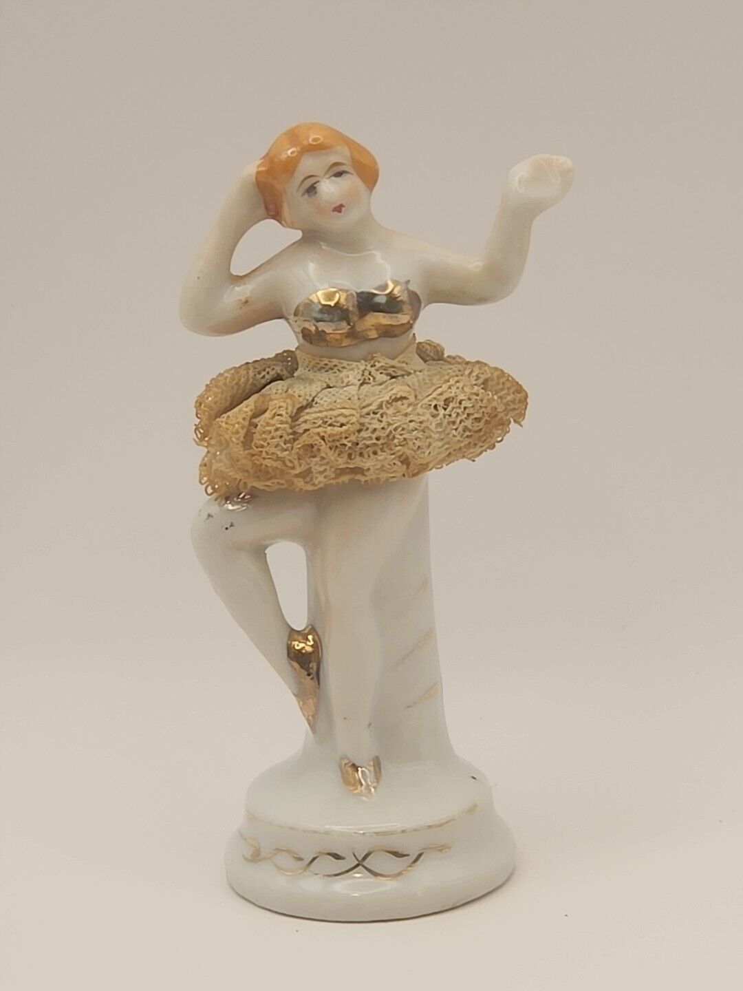 Vintage Japan Lace Porcelain Ceramic Ballerina Figurine 4 In