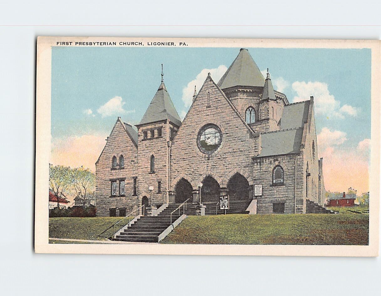 Postcard First Presbyterian Church Ligonier Pennsylvania USA