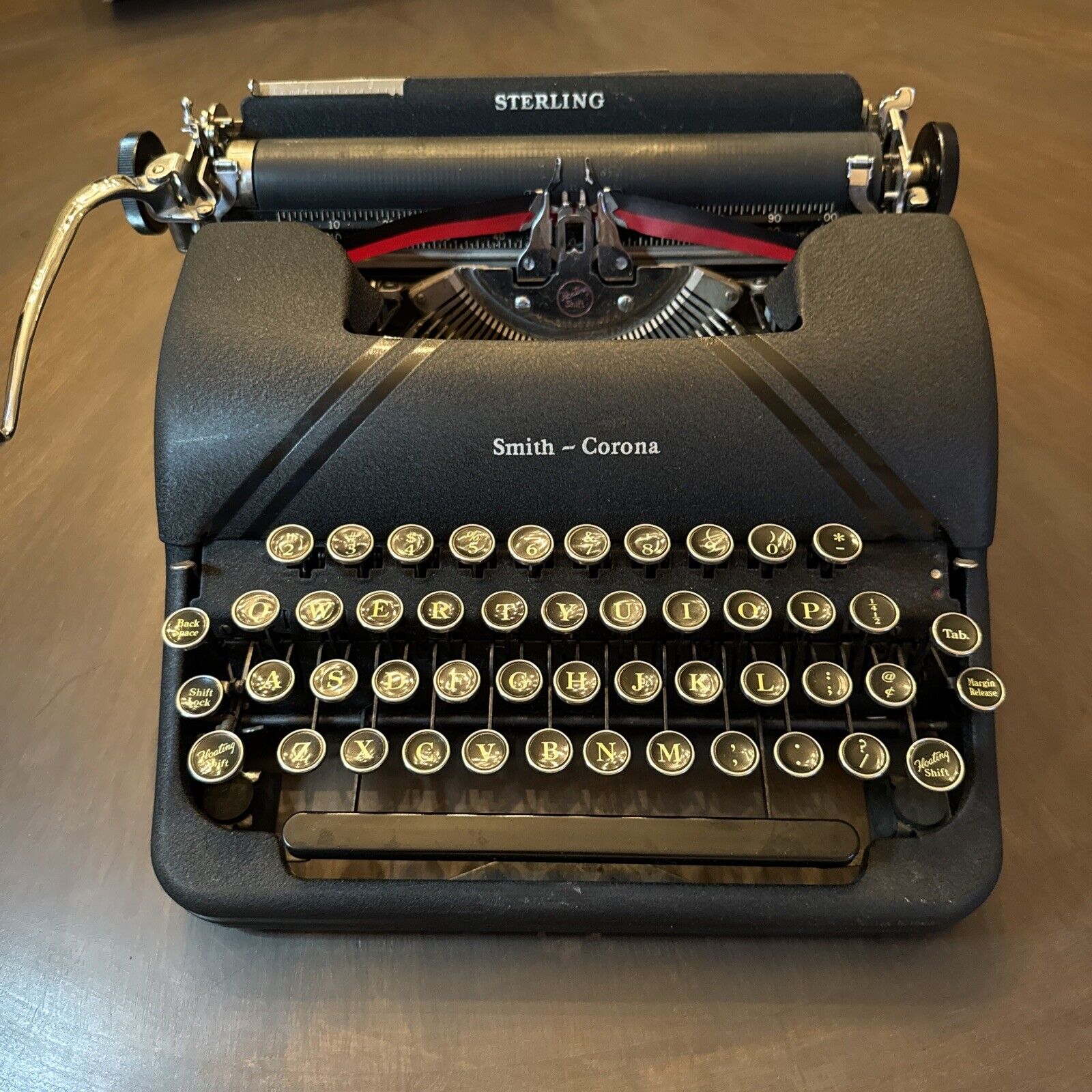 VTG 1940s Smith Corona Sterling Floating Shift  Portable Typewriter W/Case