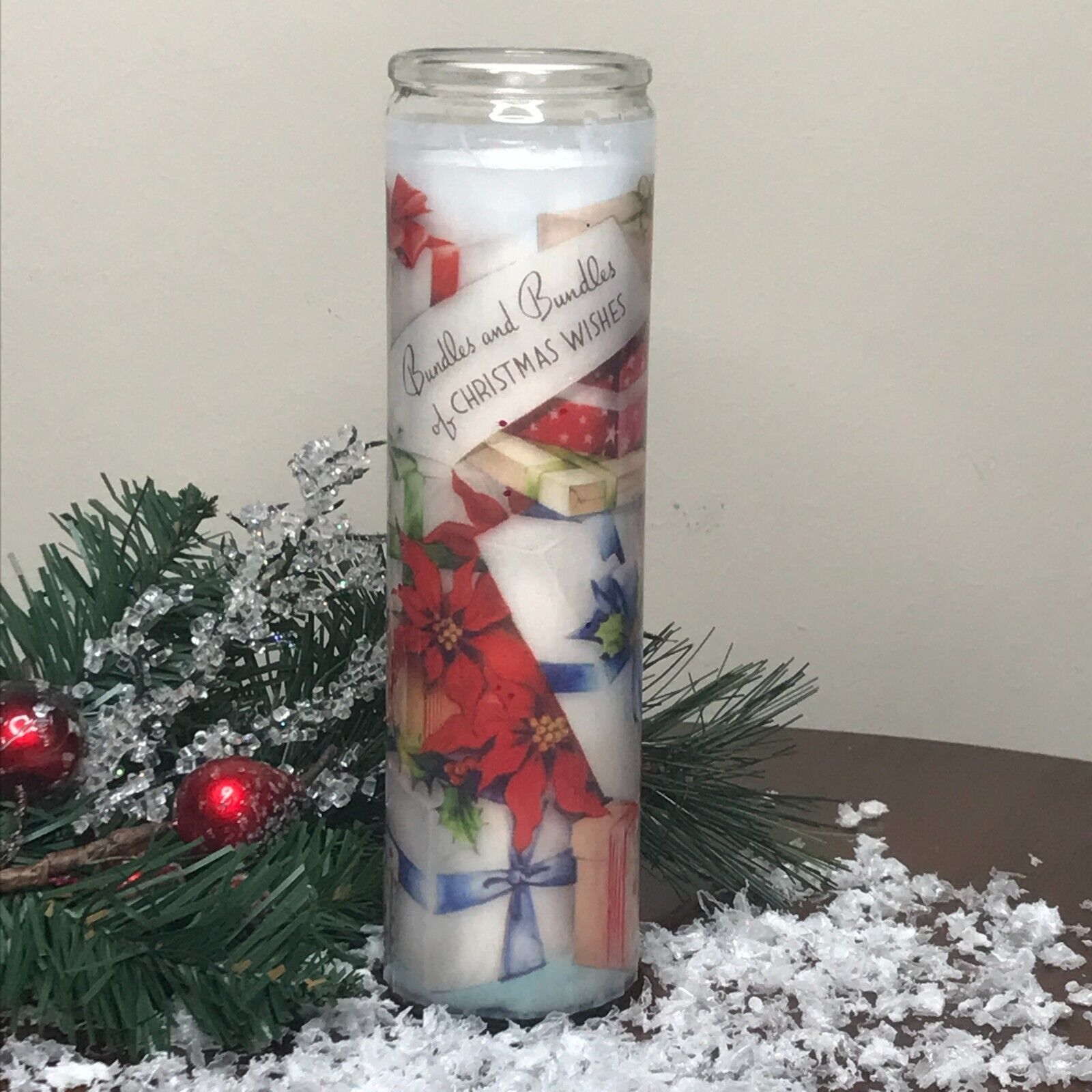 Christmas Candle Vintage Gifts Tall Pillar Candle Secret Santa