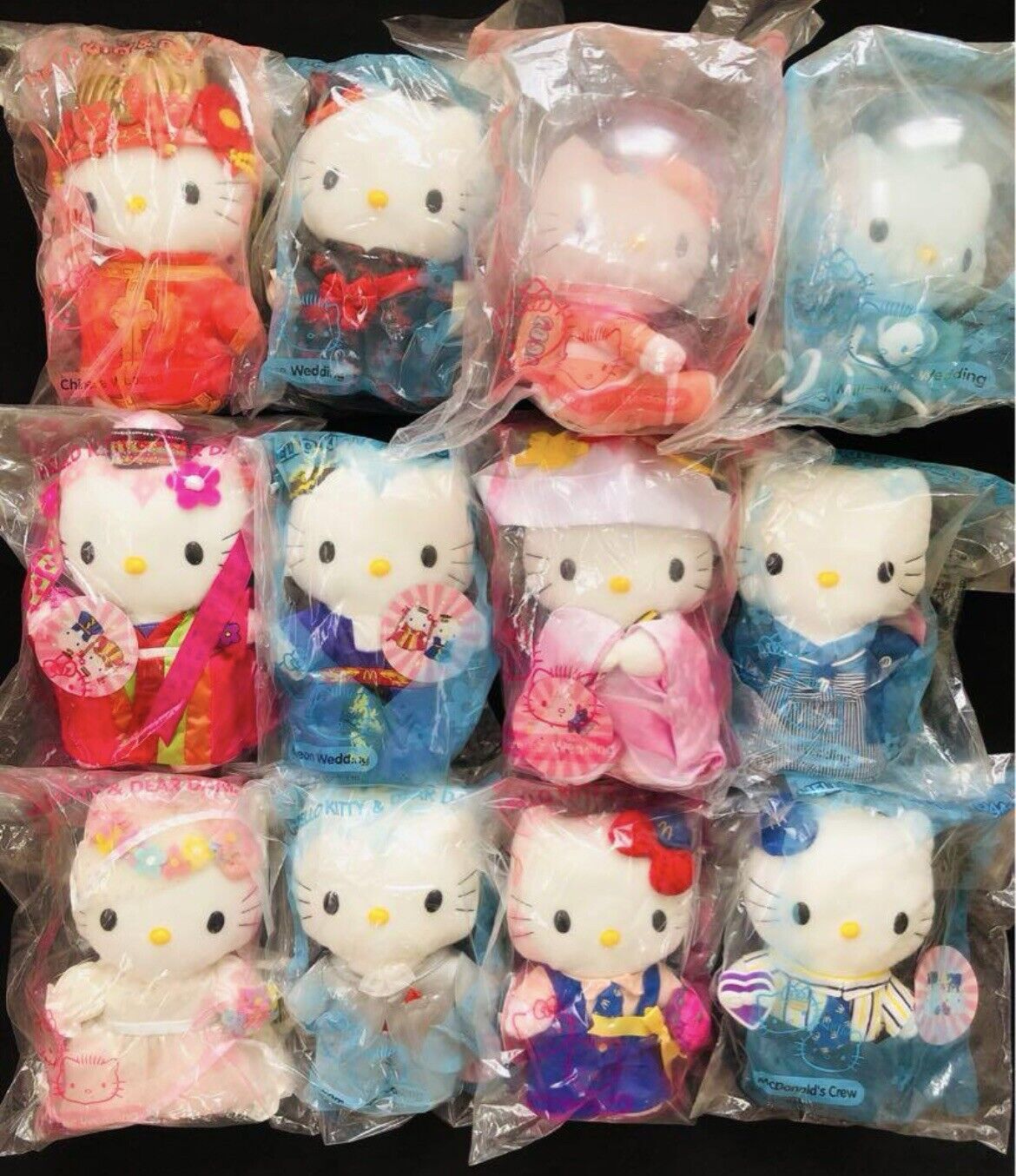 World Hello Kitty 1999 Sanrio Plush Toy Doll Weding Complete Set New Rare