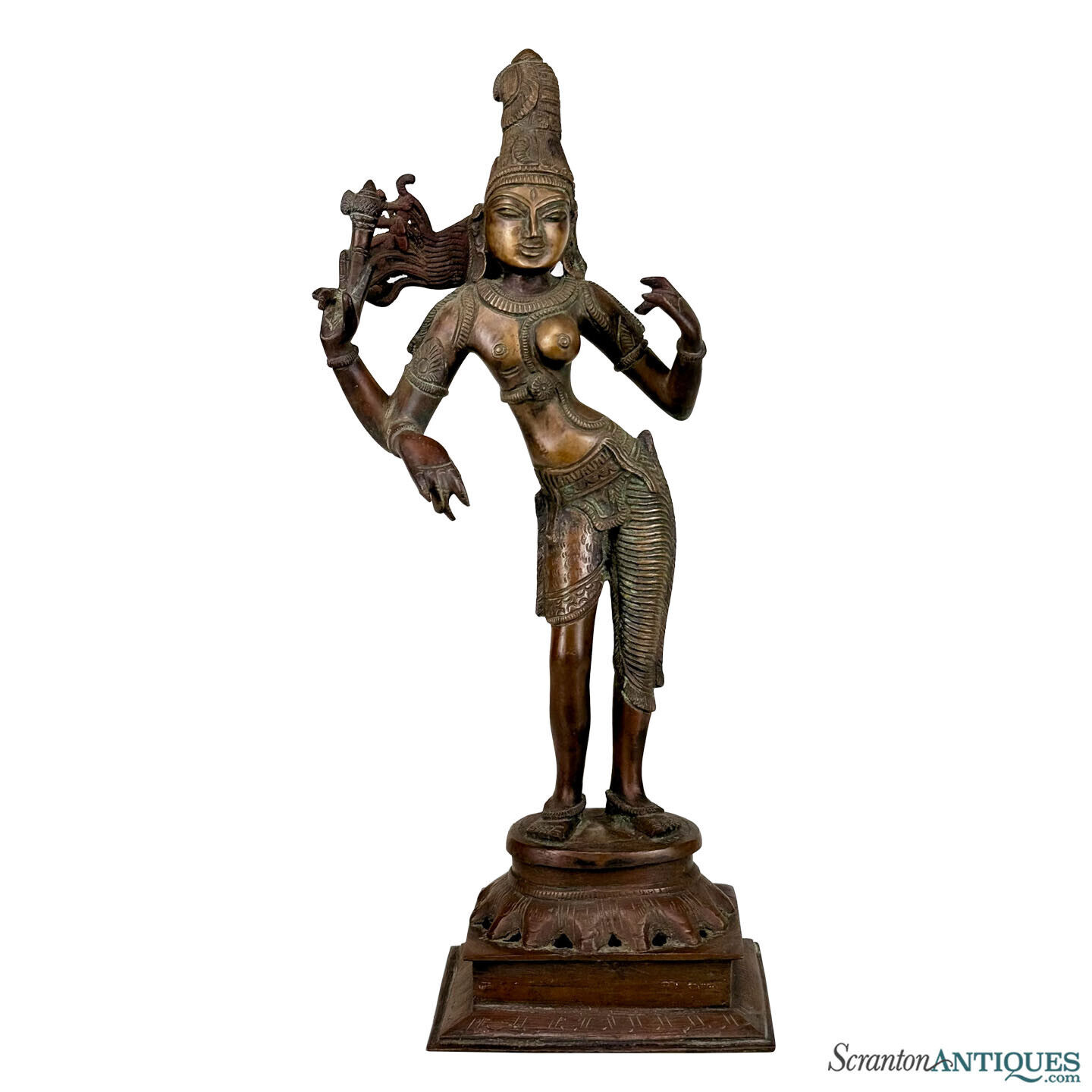 Antique Large Hindu Bronze Ardhanarishvara God Sculpture - 15