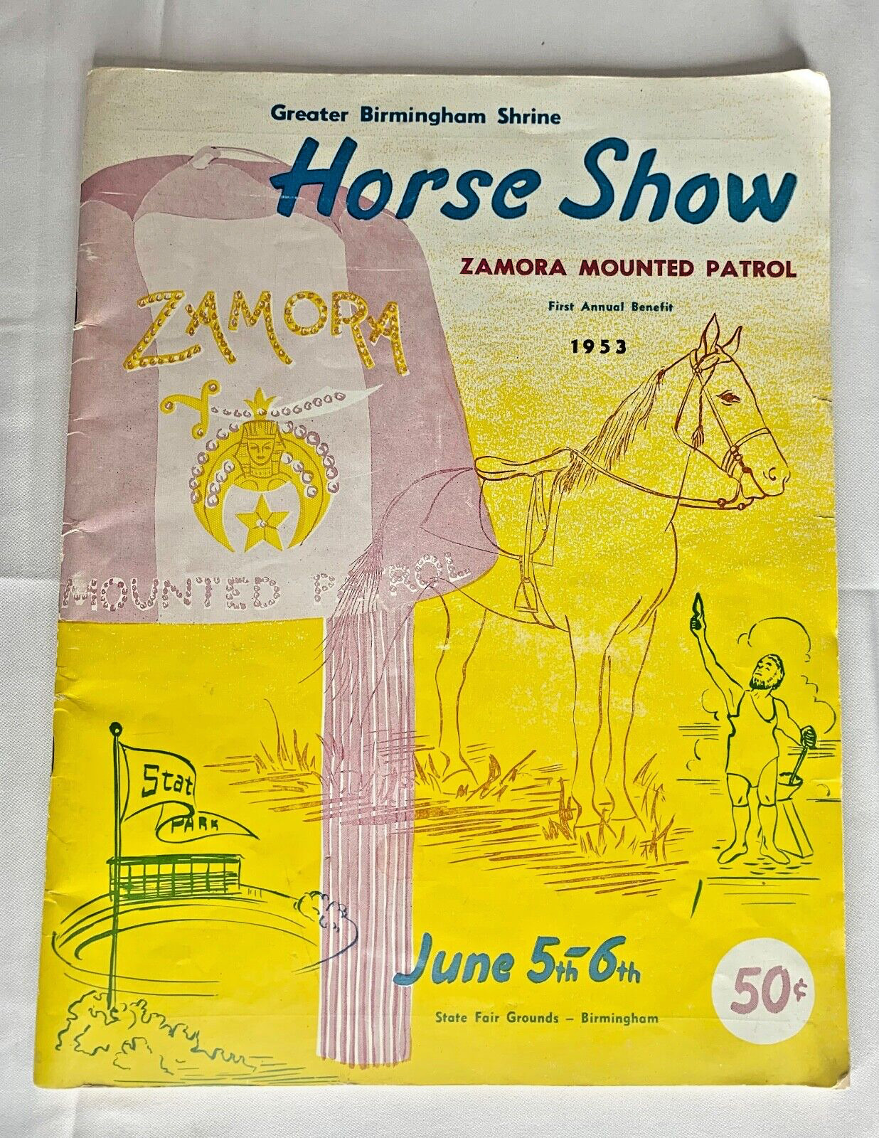 VINTAGE 1953 GREATER BIRMINGHAM AL HORSE SHOW ZAMORA MOUNTED PATROL BOOK