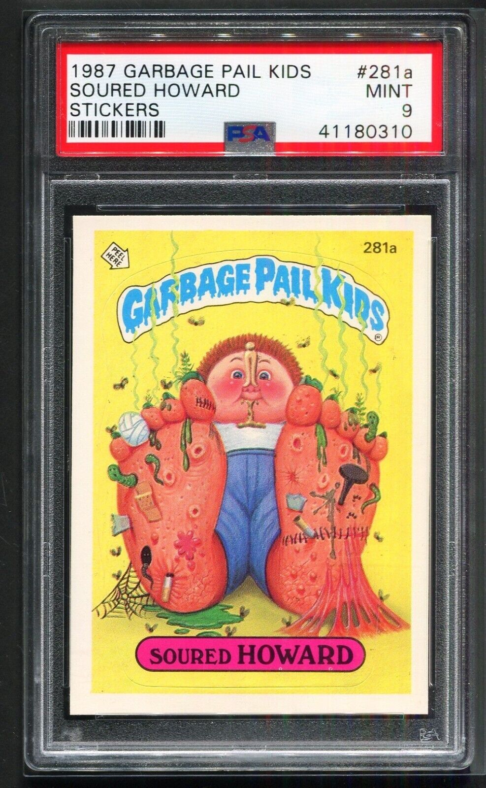 1987 Garbage Pail Kids Stickers #281a SOURED HOWARD PSA 9 MINT