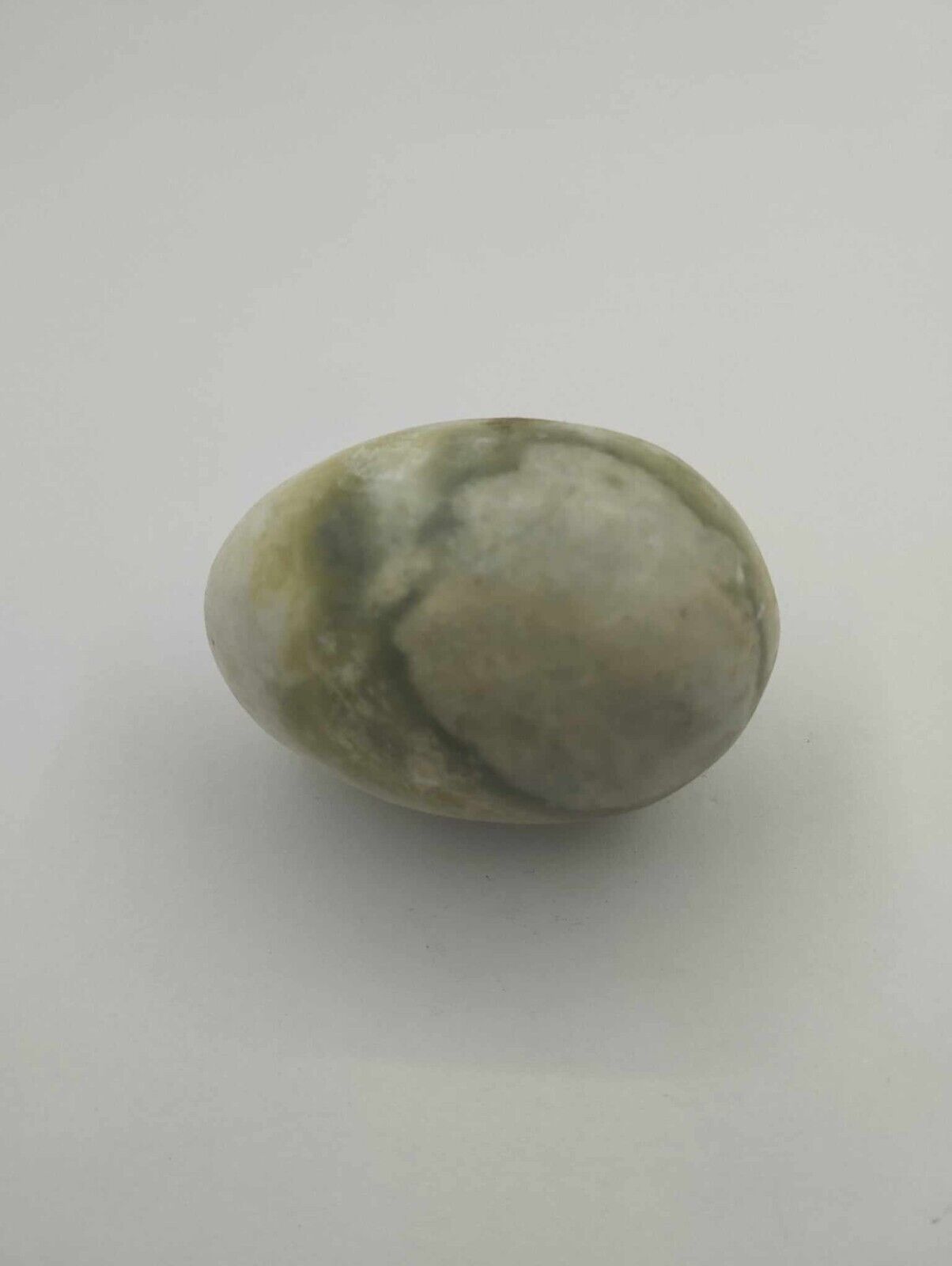 Vintage stone egg shaped home decor green